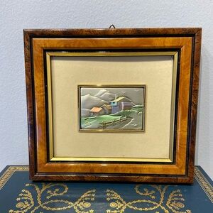 Vintage Silver Art Italian Rural Scene